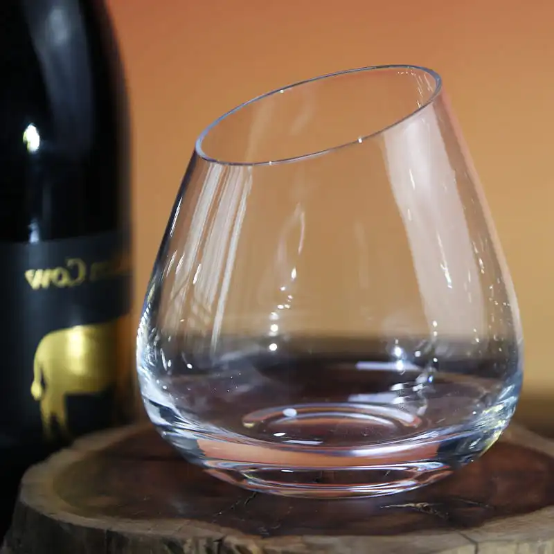 Blue Crystal Wine Set With Playful Pink Flamingo Design