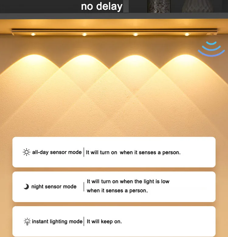 new modern decorative auto human body motion sensor smart home indoor lighting led wall cabinet stage night down lights lamp bar