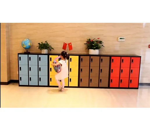 6 Door Knock Down Lockable Locker Steel Clothes Compartment Wardrobes