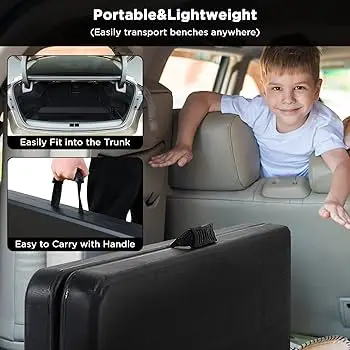 Outdoor Indoor 6FT Black Portable Plastic Folding Bench