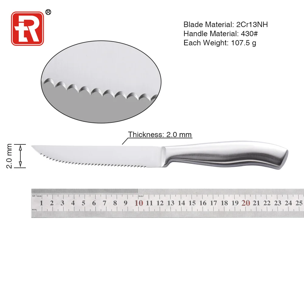 Brand new design 4.5 inch gold silverware set fancy steak knife for restaurant