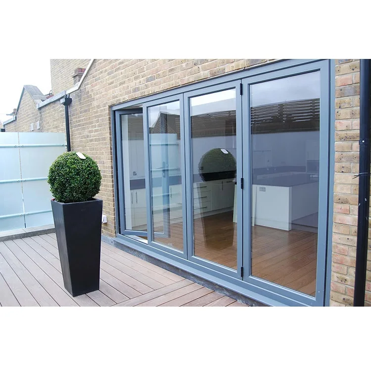 Customized waterproof exterior aluminum accordion doors glass bifold doors patio bi folding door