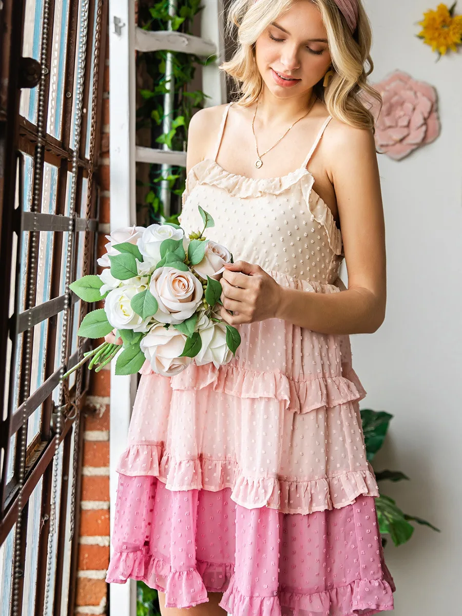 Suspender skirt European and American Foreign trade loose fashion off-shoulder dress