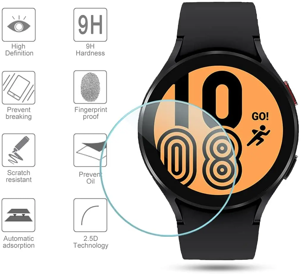 Защитная пленка из закаленного стекла для Samsung Galaxy Watch 5 Pro/5/4 40 мм 44 экрана с защитой от царапин часы Смарт-часы
