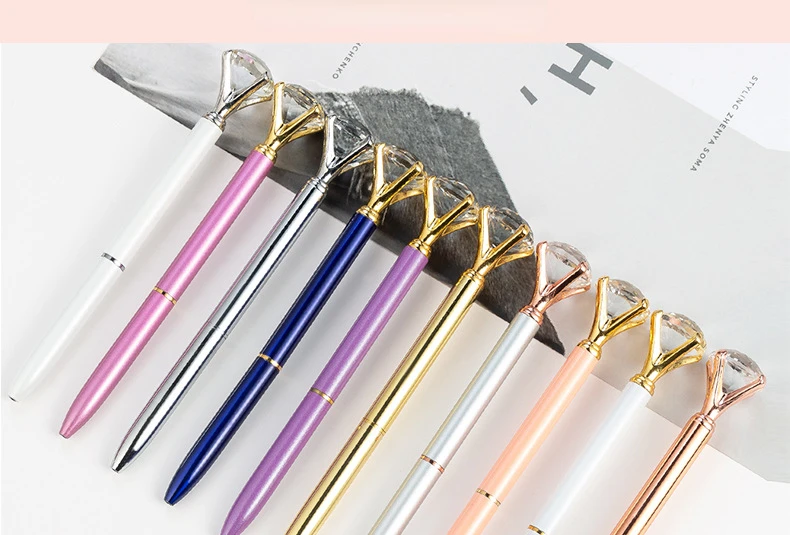 Custom Logo 0.5 mm Ballpoint Signature Wedding Diamond Pen