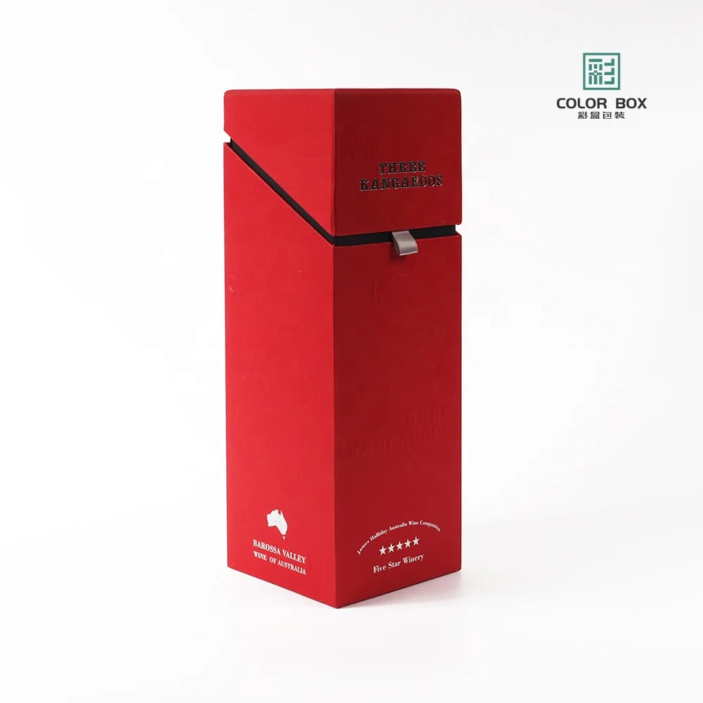 Red senior clamshell gift box Wine box custom wine drinks holiday gift packaging mass customization