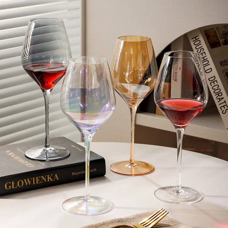 Crystal glass goblet amber wine glass set European style champagne glasses cocktail glasses 400ml