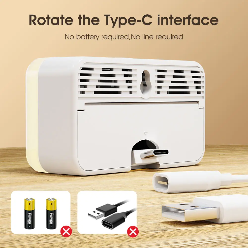 2 in 1 Type C LED PIR Human Body Motion Warm/White Night Light Motion Sensor