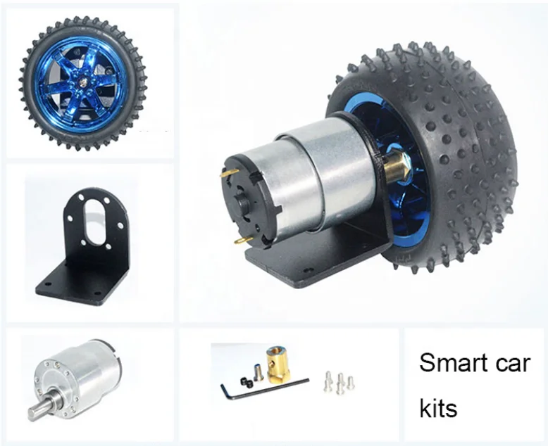 37mm gearbox 85mm/65mm wheel kit for smart car 12V 24V Eccentric Shaft  dc motor 7RPM -1590RPM With 2 phases signal gear motor