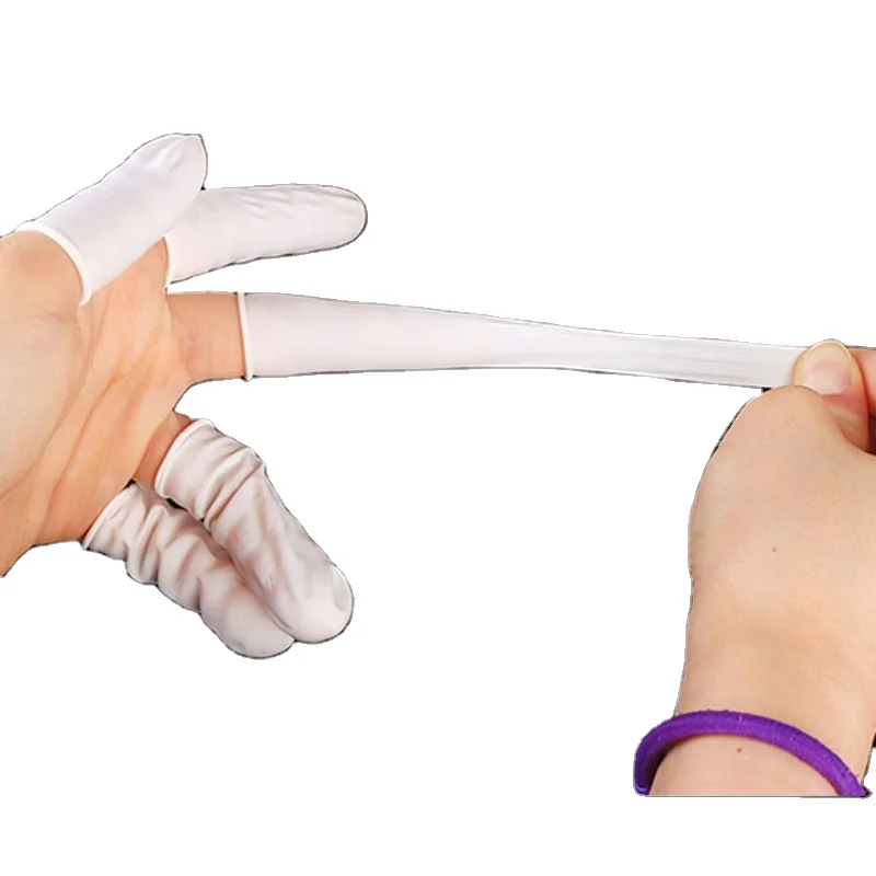 Противоскользящие кончики пальцев белый чистый натуральный латекс Малайзия перчатки