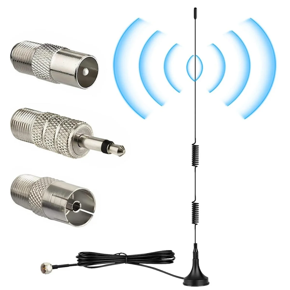 Long Ran 27MHz Car Antenna with PL-259 BNC Male Connector Magnetic Base CB Radio Aerial Easy Portable Use for Cars