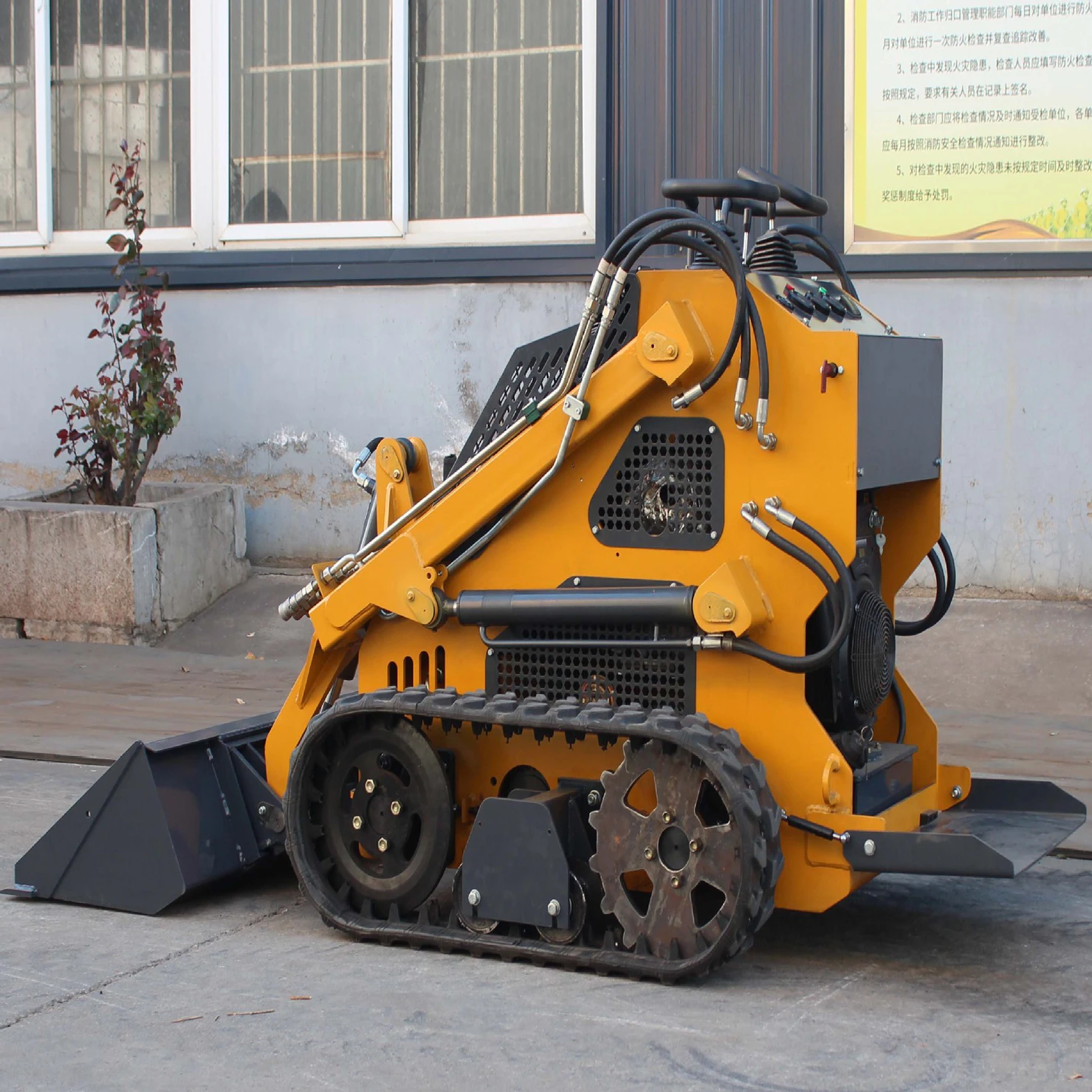 Small Skid Steer Loader 4WD Wheel Mini Front Loaders Multi Functional Mini Skid Steer Loader Attachments Construction Machinery