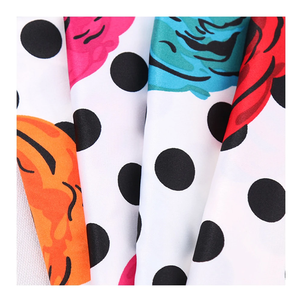 Printing Silk Satin Fabric Types Of Heavy Fusan For Abaya Fabric Black Woven polyester Satin Fabric For Abaya