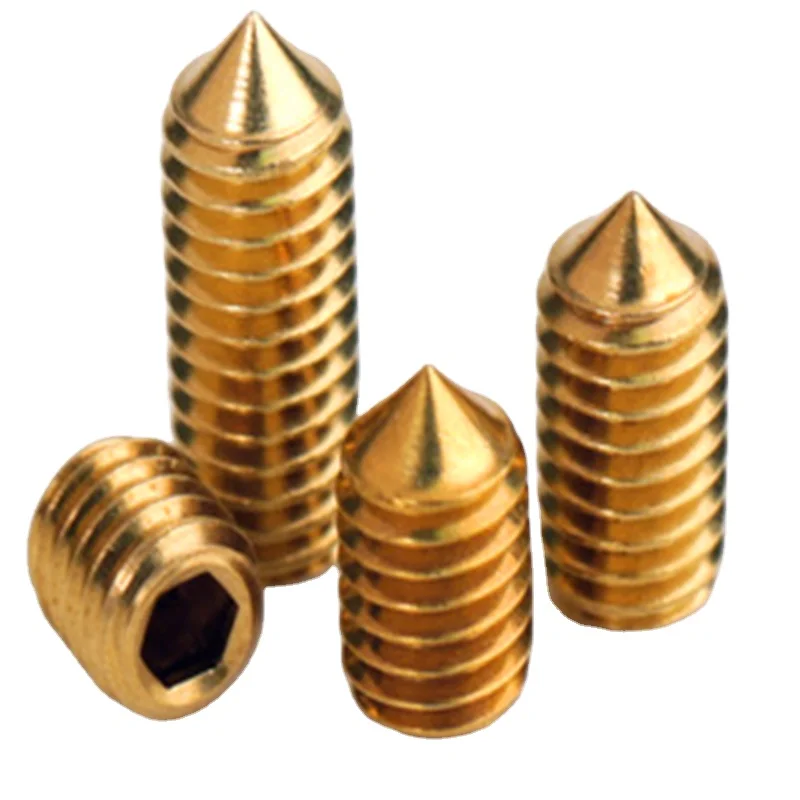 
Brass Hexagon socket set screws with cone point 