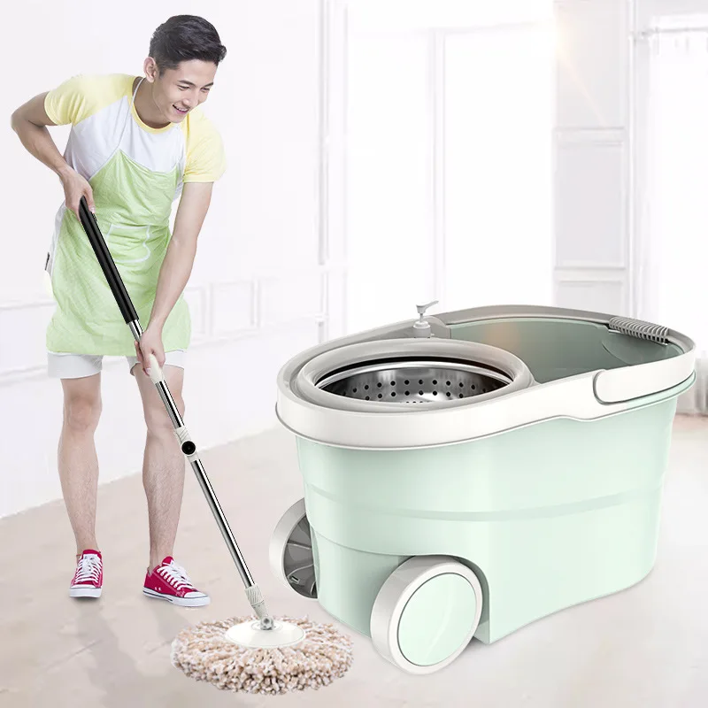 Detachable Centrifugal Rotating Magic Mop 360 Microfiber Cleaning Tornado Mop Bucket With Stainless Steel Wringer