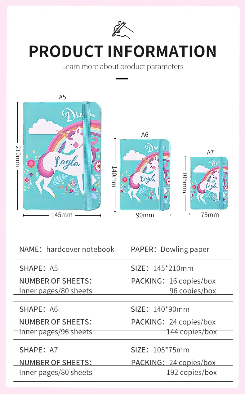 Custom unicorn Black Sketchbook Wet Erasable Notebook Wholesale Cheap A5 Journal  Notebook