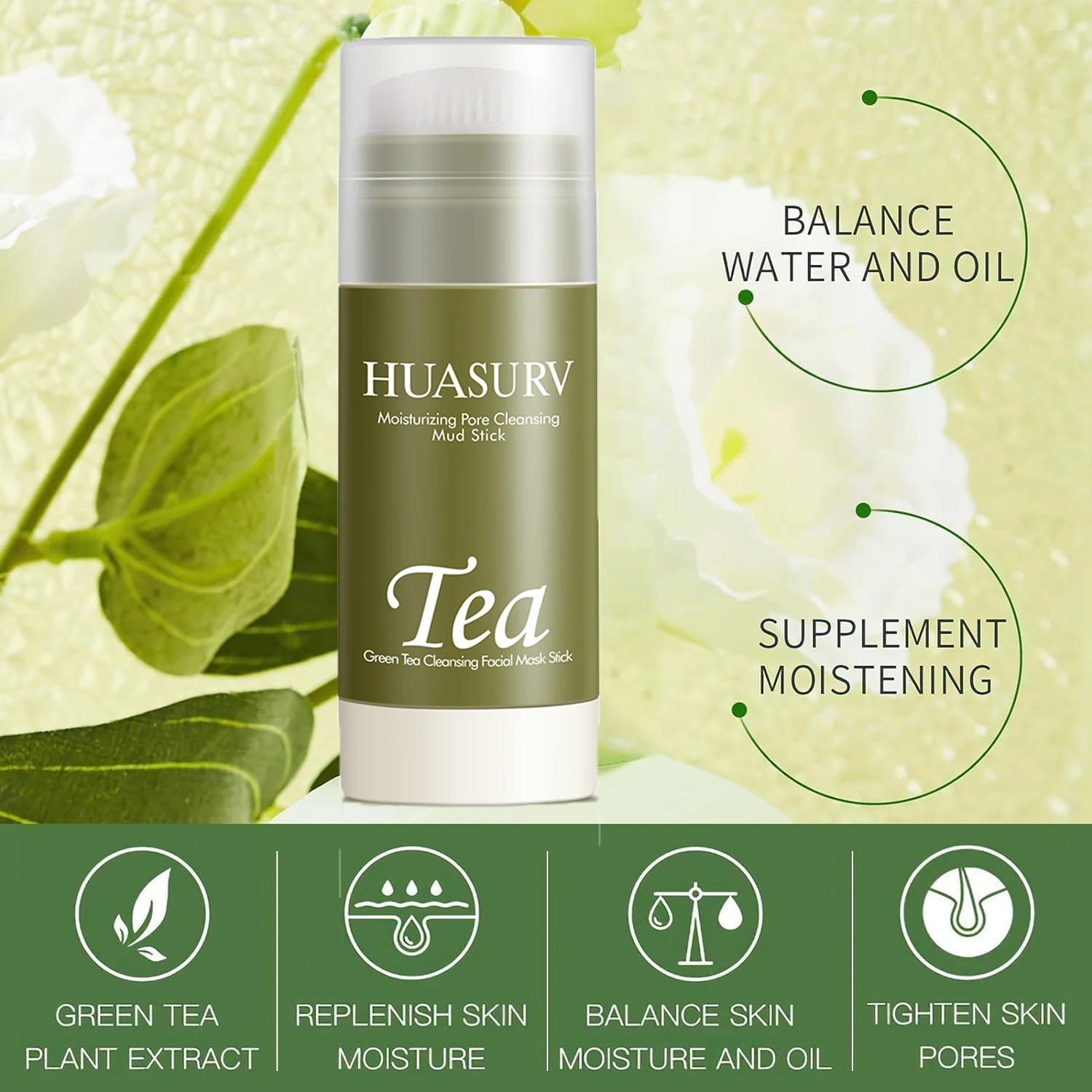 Blackhead Remover Cream Deep Cleansing Pore Brightening Purifying Rose Clay Mud Mask Bamboo Charcoal Green Tea Clean Mask Stick