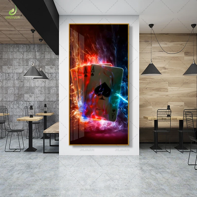 Luxury Decoration HD Printed Canvas Painting Spades A Crystal Porcelain Painting Home Decoration and LED Mural Painting