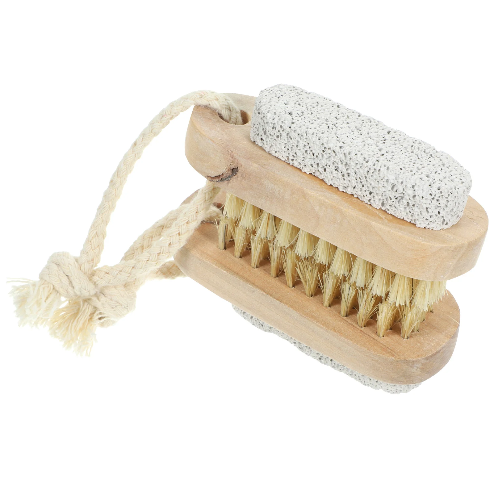 Spa Tool Wooden Bath Brush With Pumice Stone For Foot Massage foot brush