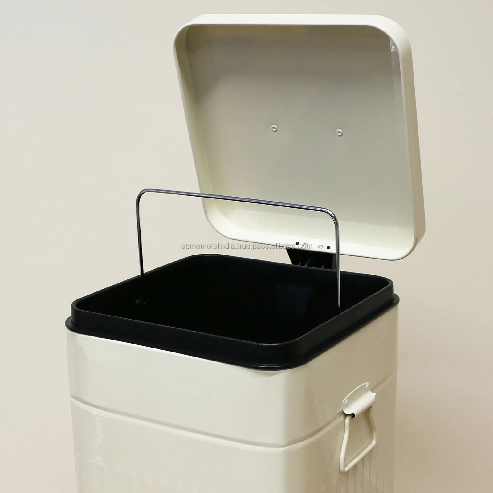 Waste Bin White Colour Foot Operated Dustbin With Lid Bathroom Kitchen Restaurant Bar Trash Bin Galvanised Iron Best Buy