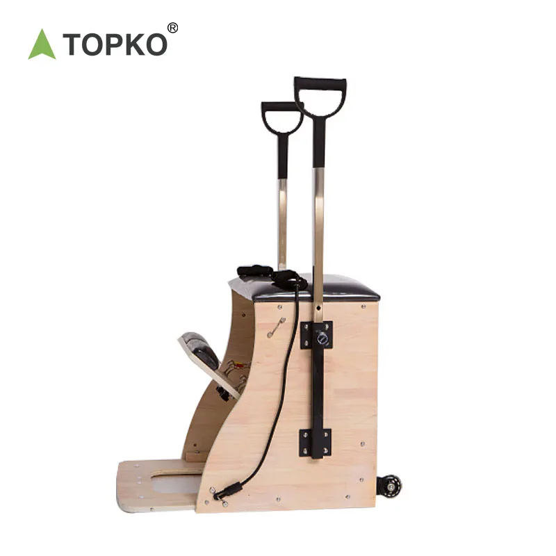 TOPKO деревянный стальной PU Pilates Reformer стул с ручками необходимое оборудование для пилатеса