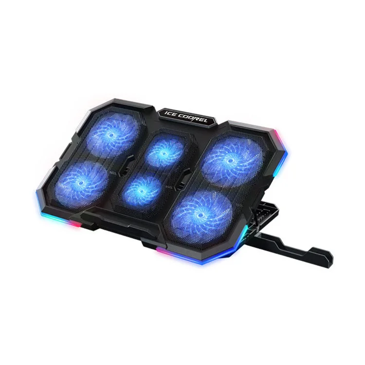 RGB Laptop Cooler Pad with 6 Cooling Fans Laptop Cooling Stand Gaming Laptop Cooling Pad  with LCD Screen And Phone Stand