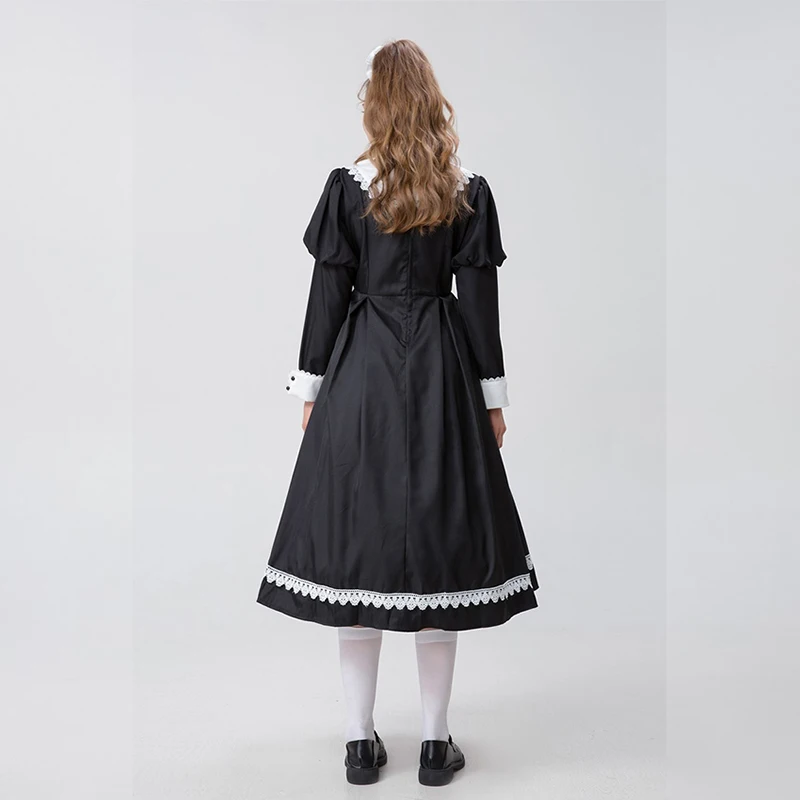 New Aristocratic Long Sleeve Maid Cosplay Dress Japanese Maid Uniform Lovely Dress Large Size Maid Costume