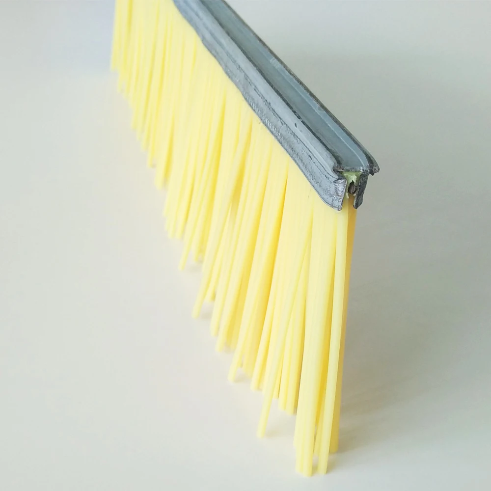 Hard PBT bristle strip brush for machine cabinet