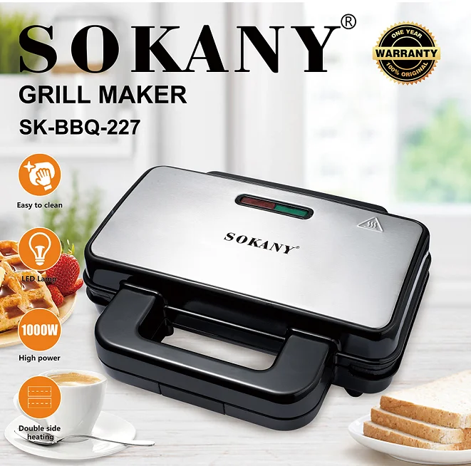 Electric Waffle Maker Machine Timer Thermostat Control Bake Ware Waffle Machine Sandwich Non Stick Sandwich Maker