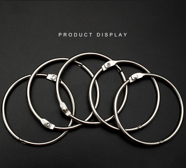 loose leaf binder ring steel book binding ring metal snap clips open metal silver book rings for office stationery