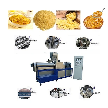 Small investment puffed snack food corn flake making machine production line