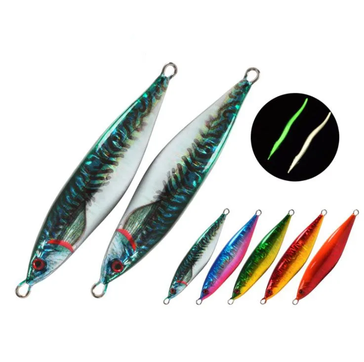 Slow Jigging Lead Metal Fishing Lures 160g 200g 300g 400g Artificial Hard Bait 3D Printing Luminous Sea Fishing Lure