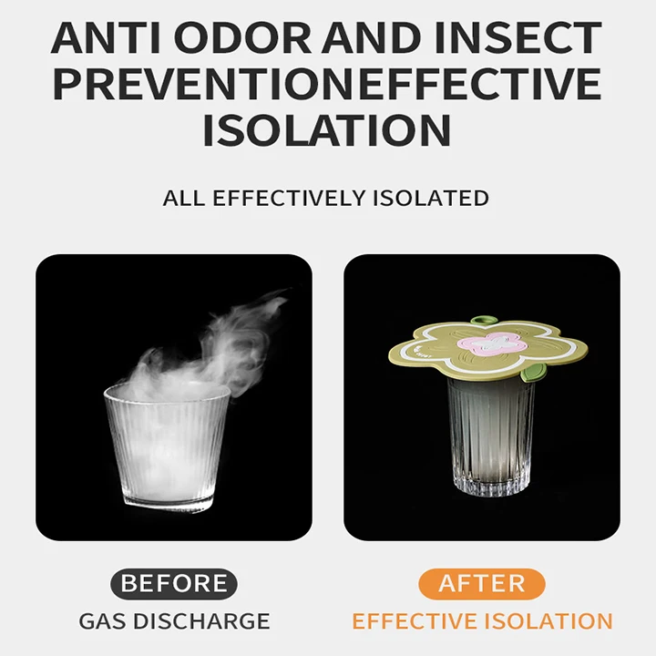 Kitchen Bathroom Shower Drain Cover Strainer Silicone Hair Stopper Sink Strainer For Hair Catcher Sewer Smell Removal Seal Cover