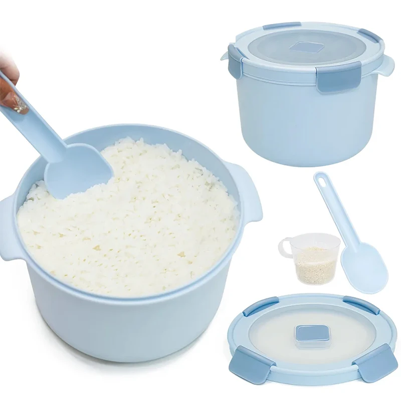 Masthome Office School Plastic Microwaveable Food Container Rice Cooker Microwavable Bowls Lunch Box