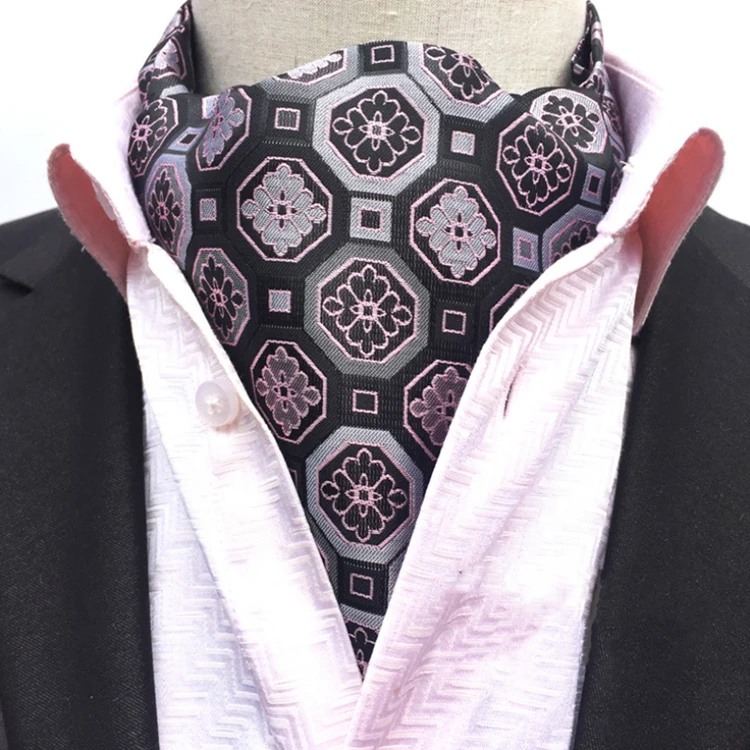 Classic Dot Cravate Homme Casual Paisley Folard Mens Ascot Polyester Jacquard Woven Ties For Men Italian