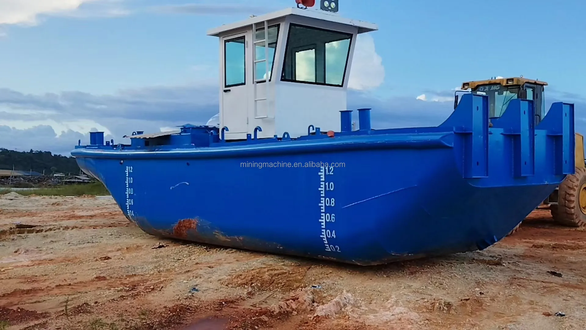 Underwater Cleaning Boat Water Monitoring Vessel Self Propelled Barge Tug Boat For Sale