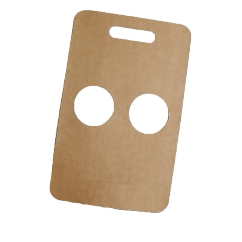 Disposable Paper Milk Tea Coffee Cup Holder Tray with Handle Kraft Paper Beverage Offset Printing Paper