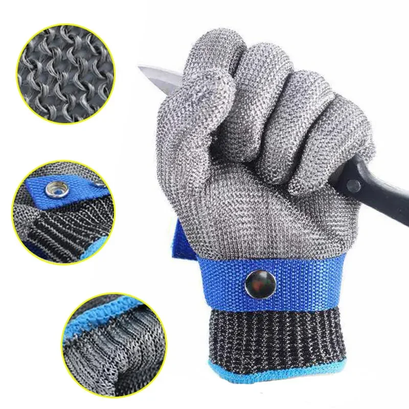 Cut Resistant Stainless Steel Gloves Working Safety Gloves Metal Mesh Anti Cutting Meat Cut-Resistant Gloves For Butcher Worker
