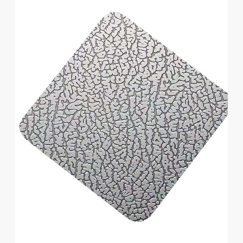 201 304 Elephant Skin Cubic Linen Embossed Finish Stainless Steel Plate For Metro Construction