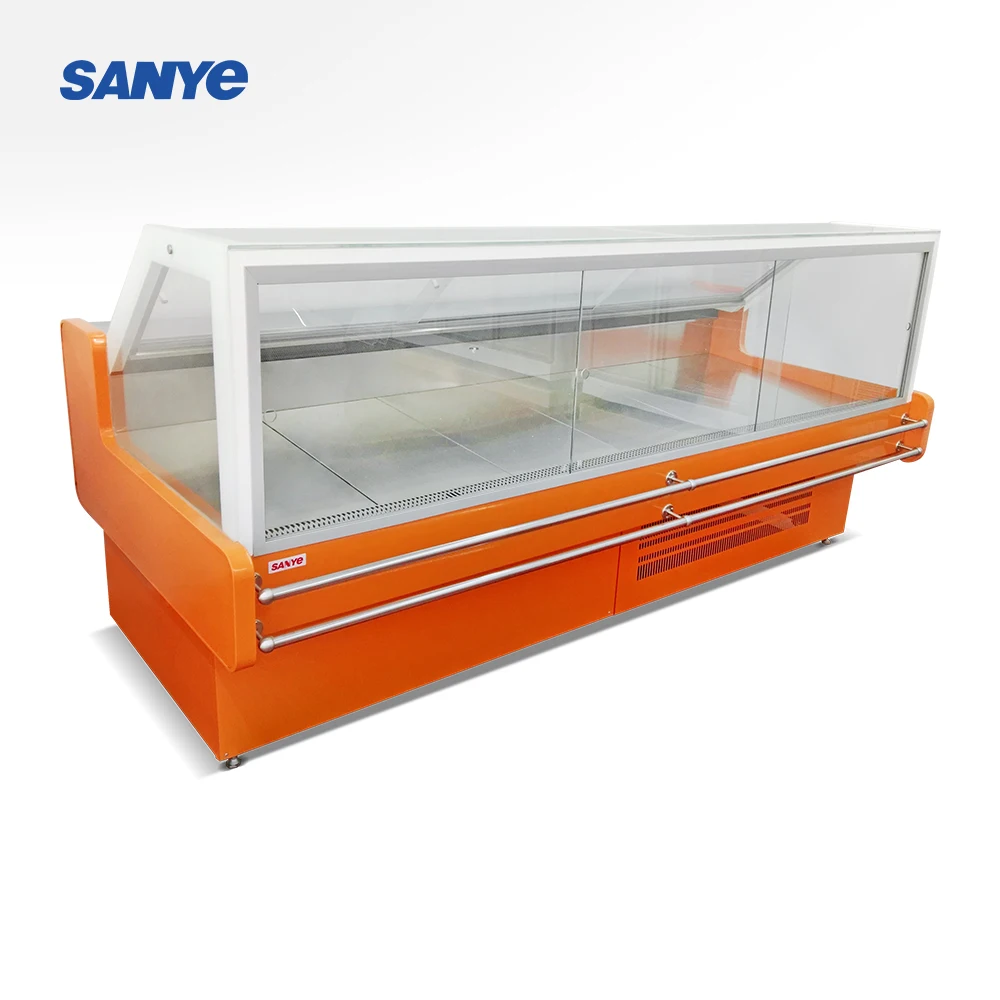 commercial butcher chiller display counter supermarket meat freezer for Butcher Shop