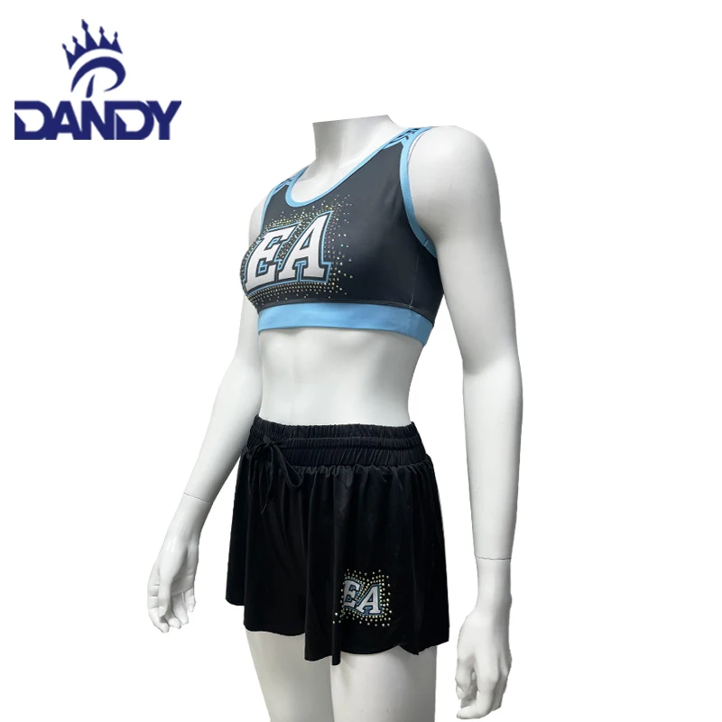 Custom sublimation girls dance training sets workout sets shorts cheer practice wear