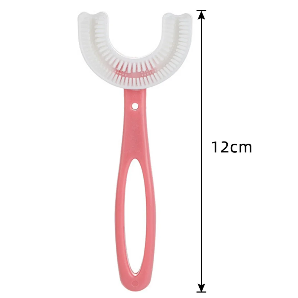 Kids U Shaped Toothbrush with Silicone Brush Head Whitening Massage Toothbrush