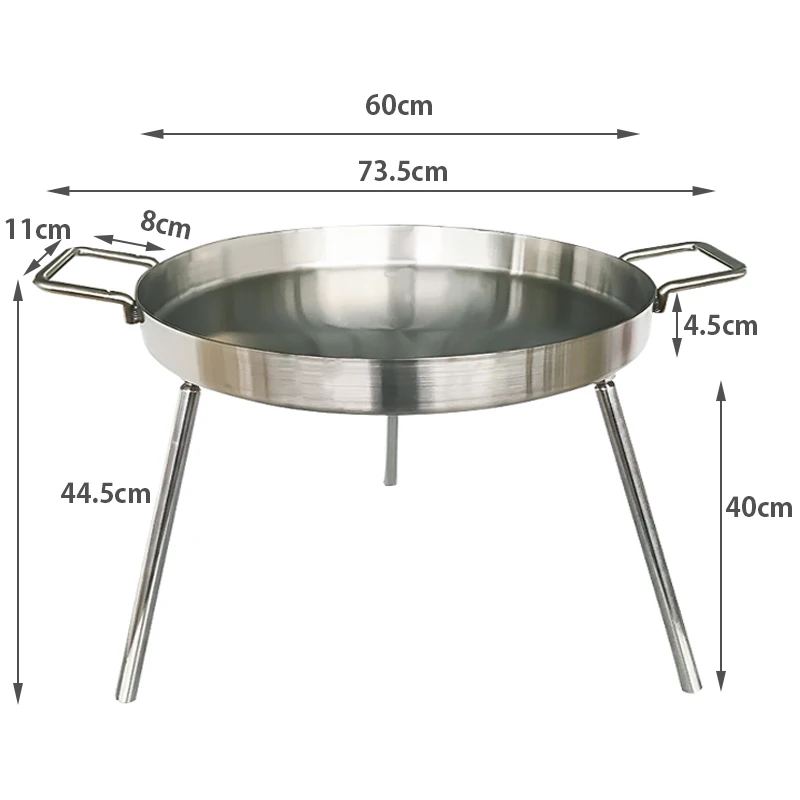 Best Selling Non-Stick Korean Grill Pan BBQ Grills Outdoor Stainless Steel Frying Pan With 3 Legs