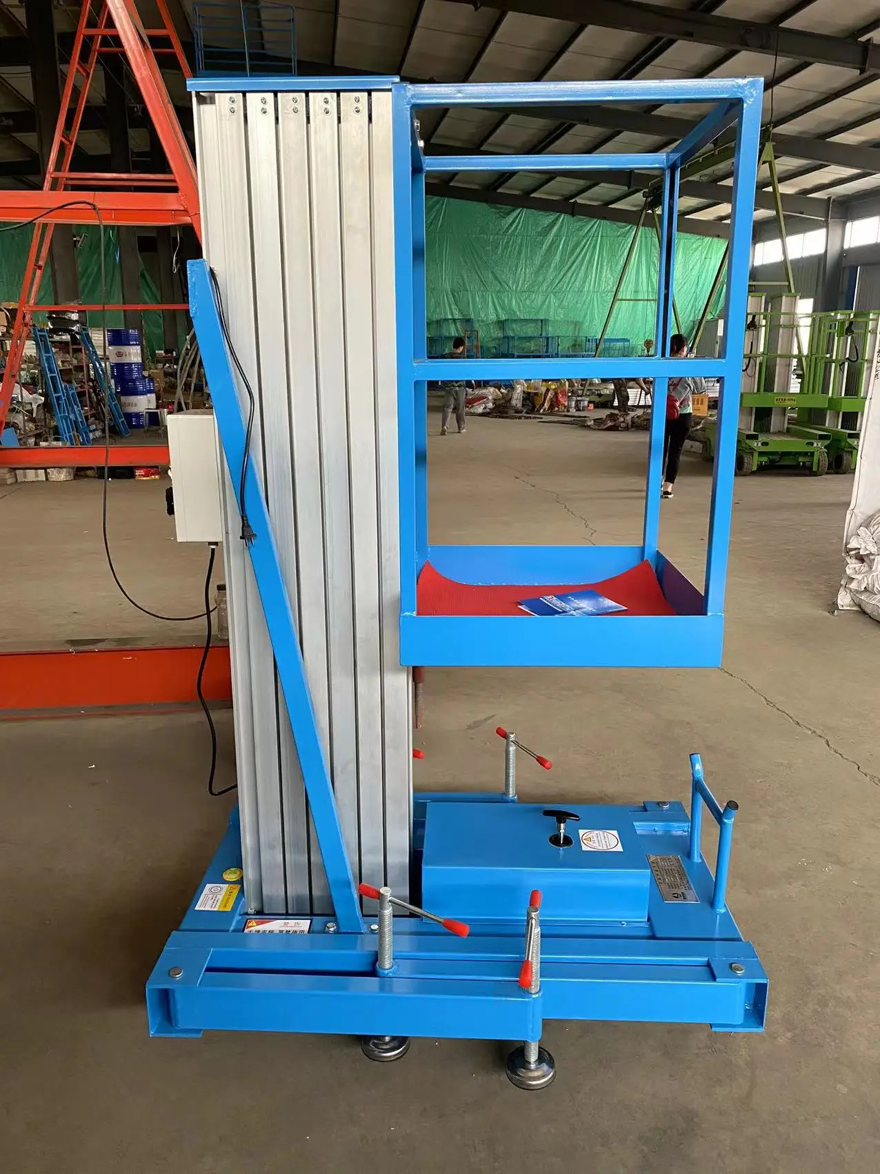 4m 5m 6m 7m 8m 10m 12m 18m Aluminum single mast aerial maintain work cage electric lift platform man lift