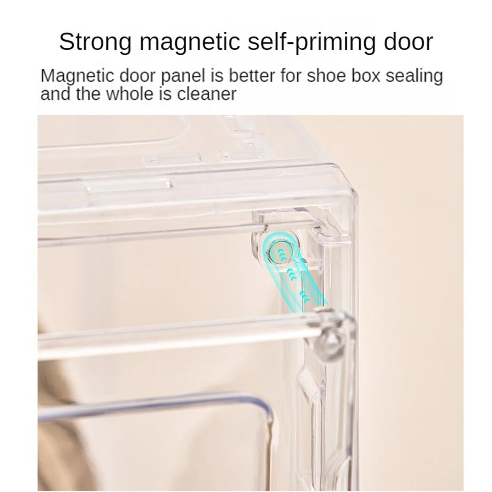 Living Room Foldable Transparent Stackable Magnetic PP Acrylic Transparent Display Plastic Drop Front Shoe Cases Box Rack
