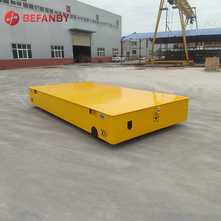 10ton capacity steerable free maintenance battery powered trackless transfer trolley on wheels