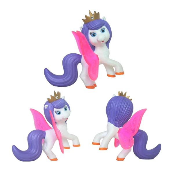OEM Anime Pony Butterfly Flying Horse with Wings Safe PVC Doll Toy for Baby Kids