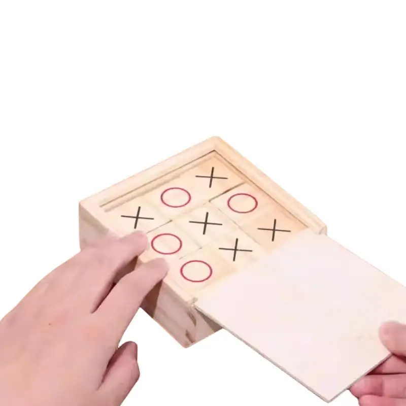 Mini Table Wooden Educational Logical Tic-tac-toe Chess OX Board Game