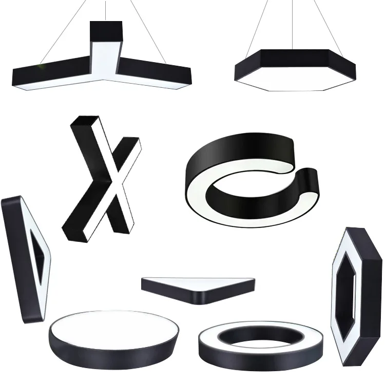 Office Hanging Linear Lighting Fixtures for Art Strip Lamp Modern Simple Upper and Lower Light Emitting