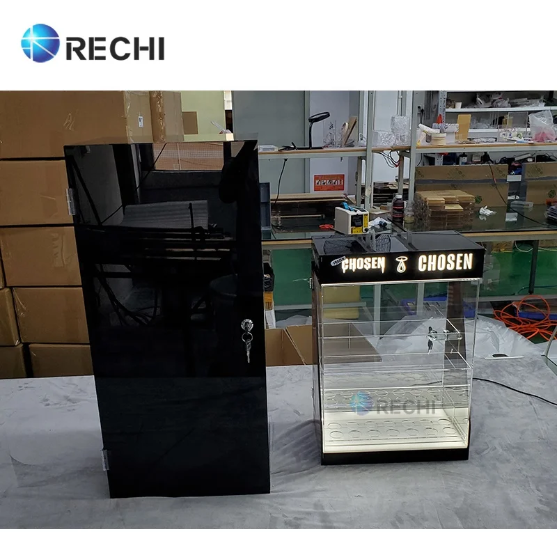 RECHI пользовательский счетчик с подсветкой акриловая Розничная бутылка для макияжа шкаф логотип знак дизайна